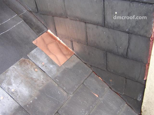 Cleveland Slate Roof Repair new copper step flashing