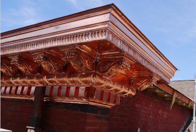 Copper cornice installed Franklin Blvd near Ohio City