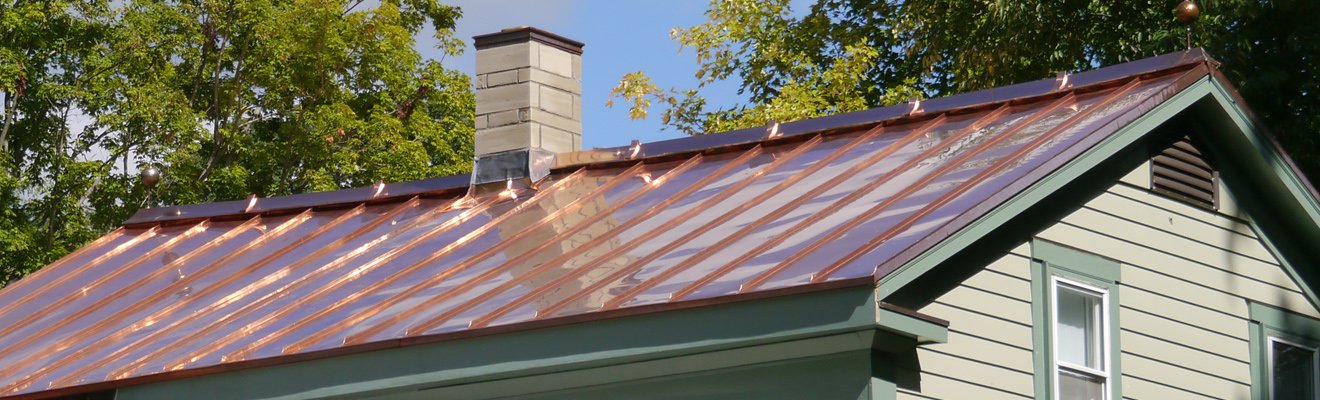 Standing seam copper roof